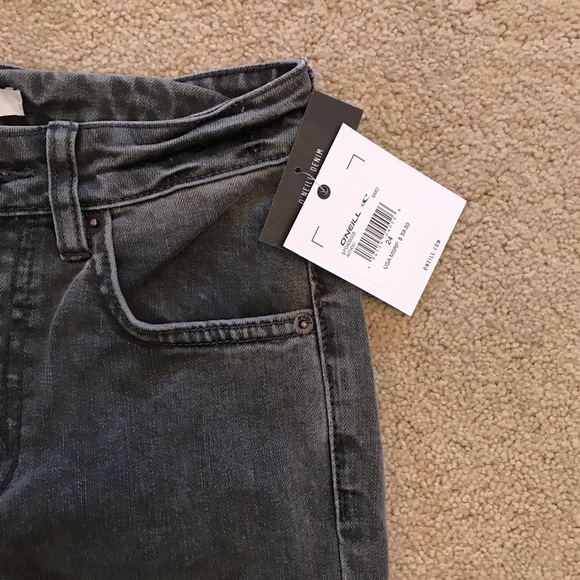 ONeill Skinny Jeans NEW Womens Size 0 Waist 24 Smoke Grey Anthony - Picture 11 of 16